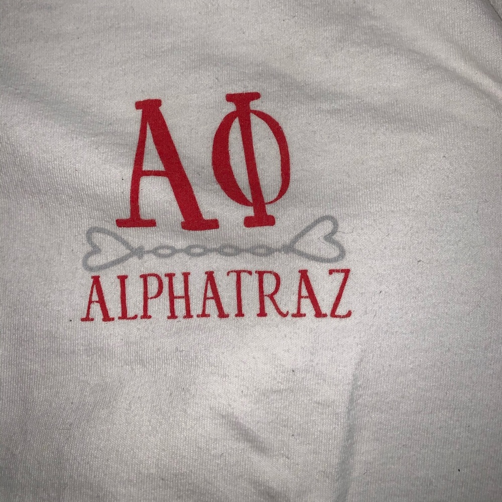 Alpha Phi Alphatraz Fundraising tee shirts